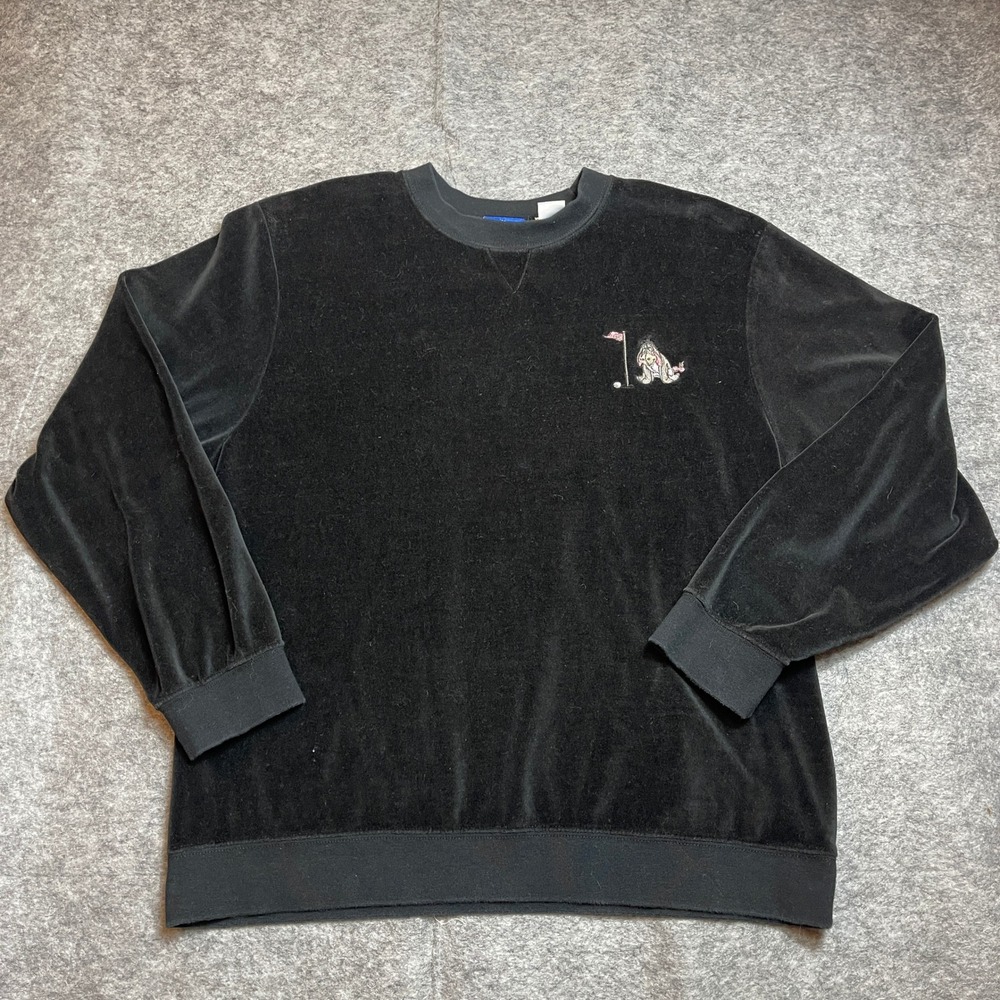EP Pro Womens‎ Velour Sweatshirt Black Eeyore Golf Embroidery Size Large